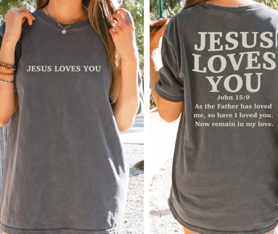 Jesus loves you w/oversized back