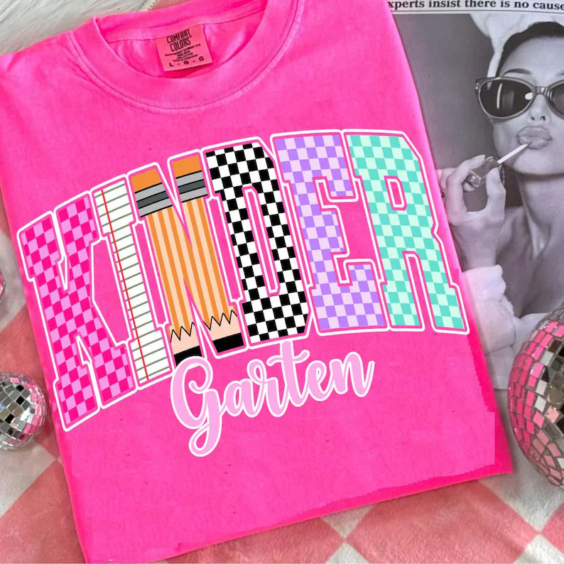 Checkered kinder Tee