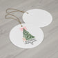 Custom ‘My First Christmas Ornament Baby Name & Year (Tree & Pink Bow)