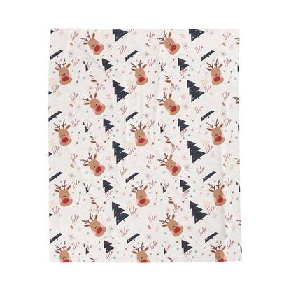 Custom Christmas Velveteen Plush Blanket - Cozy Holiday Blanket