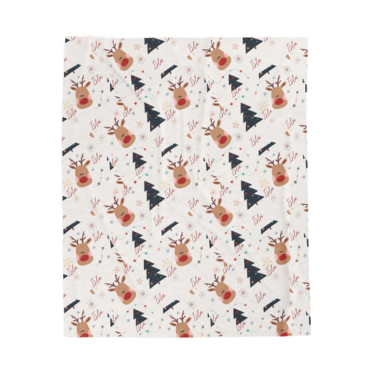 Custom Christmas Velveteen Plush Blanket - Cozy Holiday Blanket