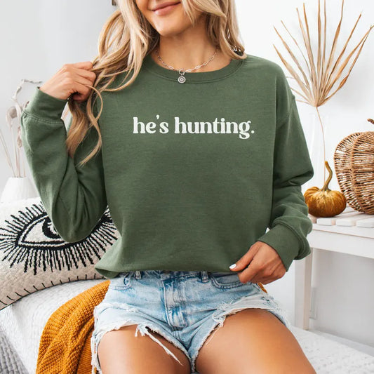 he's hunting.